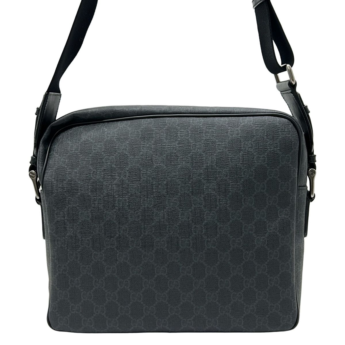 GUCCI(グッチ) ショルダーバッグ GG柄 368552 黒×ダークグレー レザー