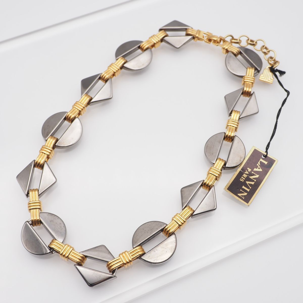 V130 LANVIN ランバン GERMANY刻印 ネックレス ゴールドカラー デザイン コスチュームジュエリー