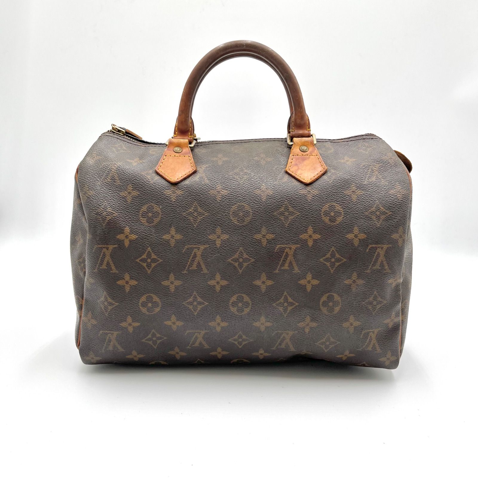 LOUIS VUITTON ルイヴィトン モノグラム スピーディ30 M41526 PVC ブラウン ハンドバッグ