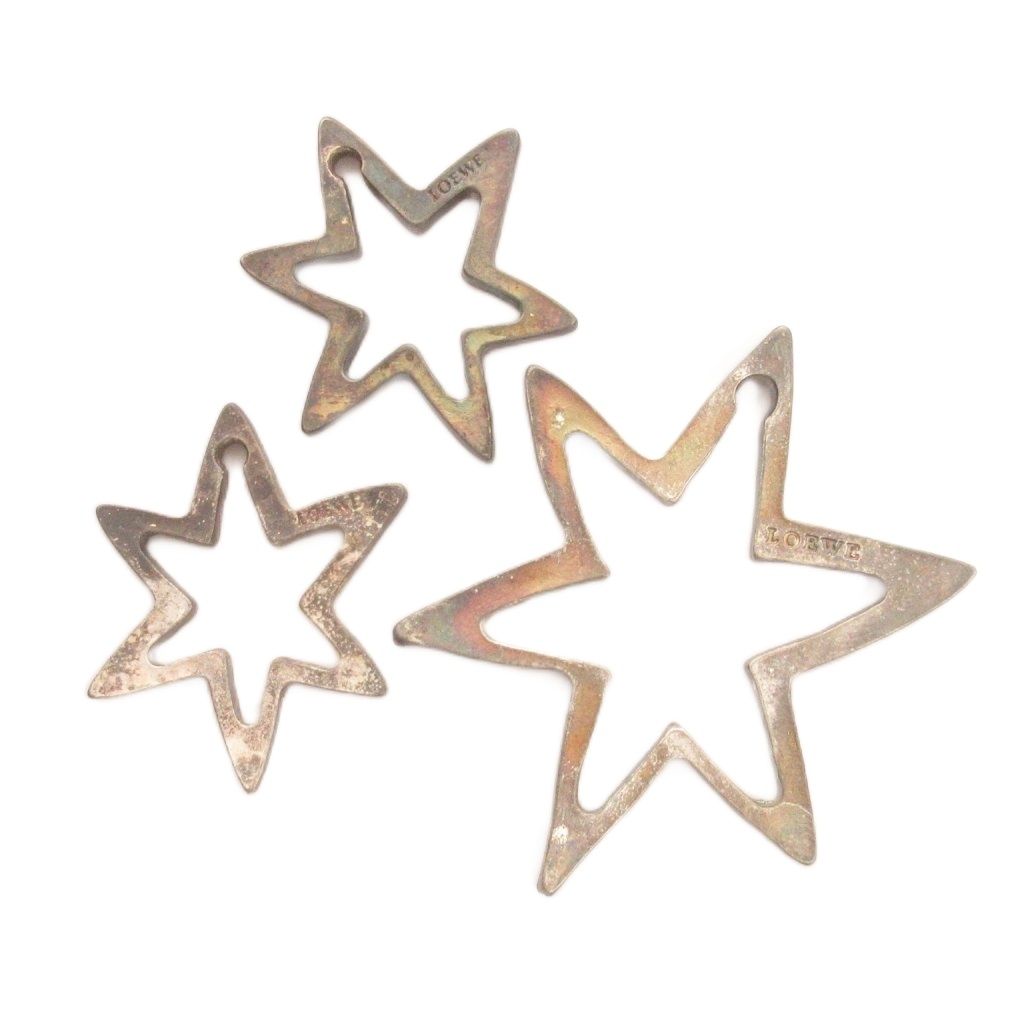 ロエベ LOEWE ペンダントトップ 3連 スター 星 シルバーカラー アクセサリー ☆AA★