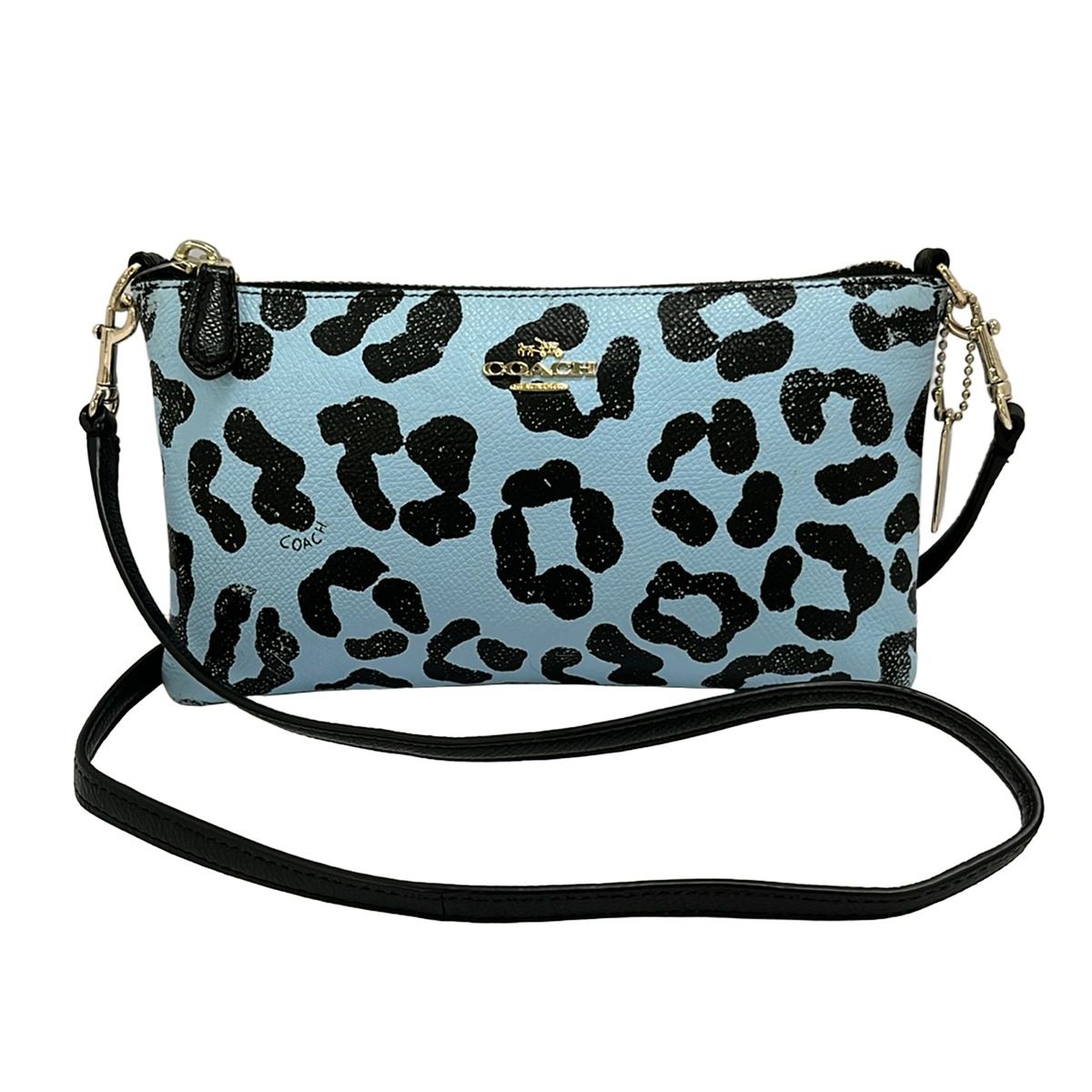 COACH(コーチ) ショルダーバッグ オセロット レオパード レザー クロス