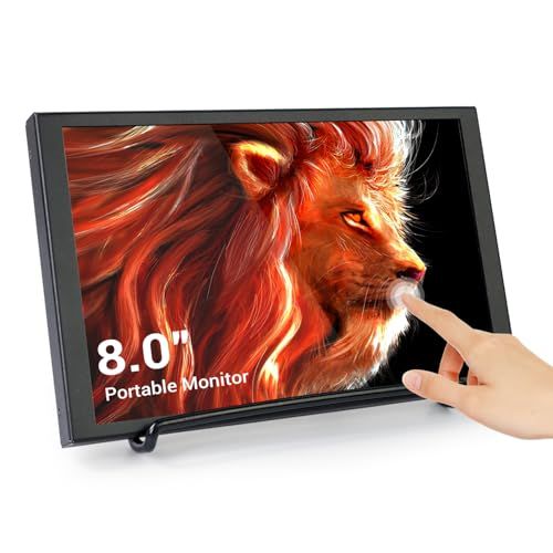 ☆新品☆ELECROW モバイルモニター 8インチ タッチパネル搭載 小型ディスプレイ HDMI対応 解像度1280×800 IPS液晶 軽量 薄型 USB給電 Raspberry Pi/Jetson Nano/Windows PC/ゲーム機 860929d1