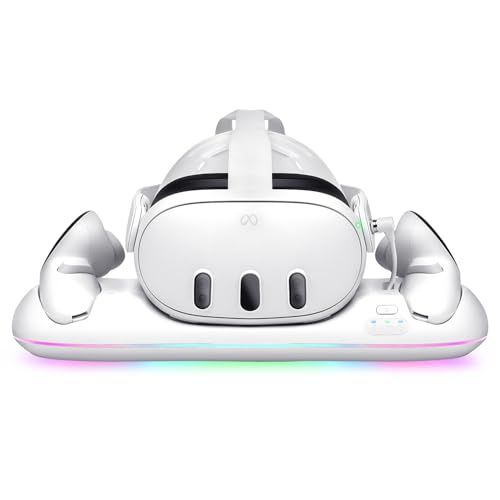 【Meta Quest 全シリーズ対応】マルチ VR充電スタンド メタクエスト 卓上 ドック アクセサリー （TypeC 急速充電 LEDライト付き）t 61854e4e