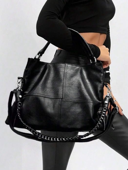 バッグ レディース トートバッグ 女性用ファッション本革トートバッグ、大容量ビンテージハンドバッグ、シルバーハードウェア文字装飾通勤用財布、日常使いや仕事に最適、理想的な休日のギフト