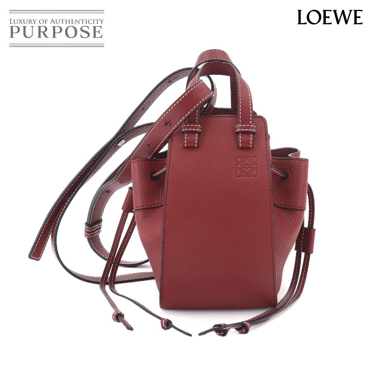 新品同様 ロエベ LOEWE ハンモック ドローストリング ミニ 2way ハンド