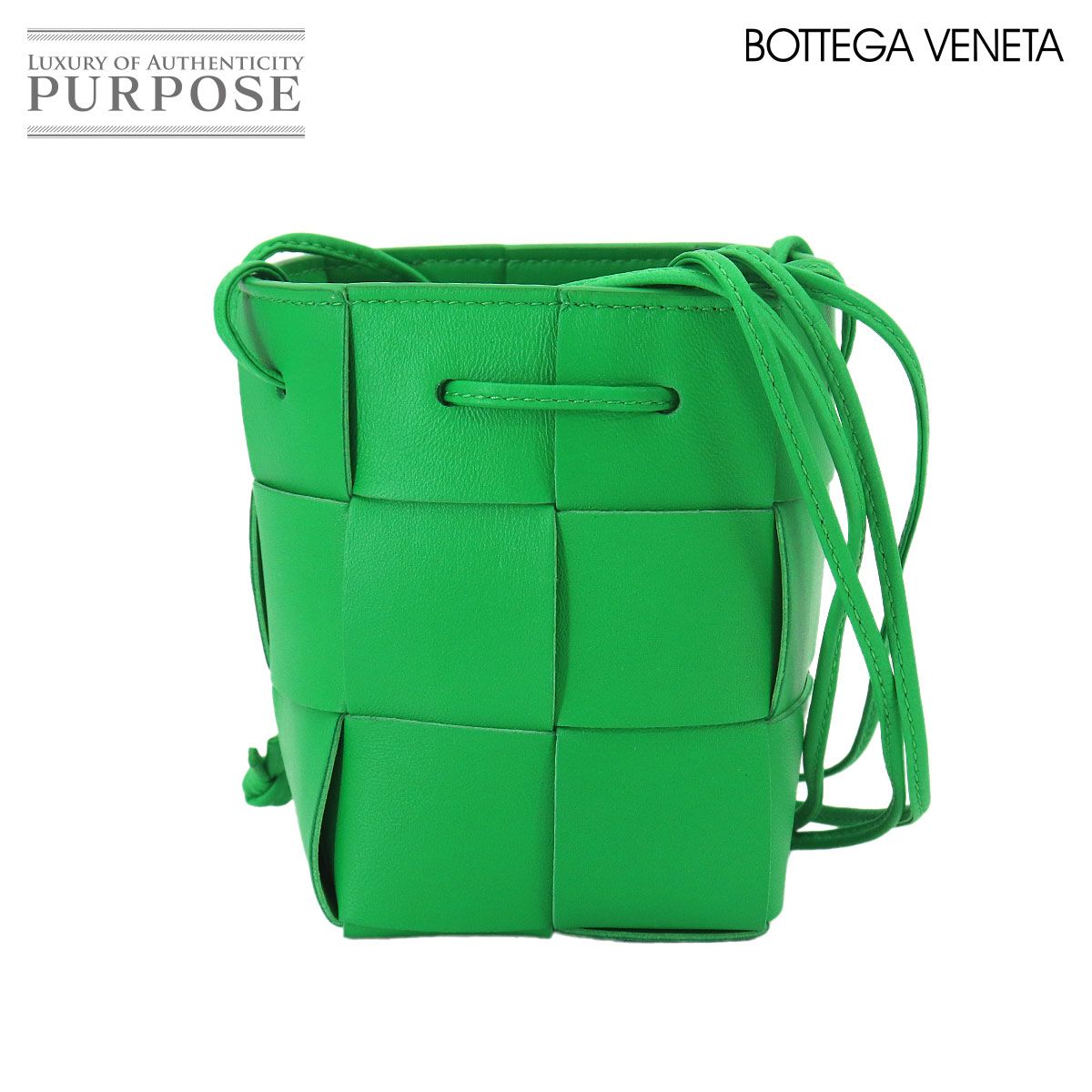 未使用 展示品 ボッテガ ヴェネタ BOTTEGA VENETA イントレチャート カセット ミニ クロスボディ バケット ショルダー バッグ 90326964 52,800円