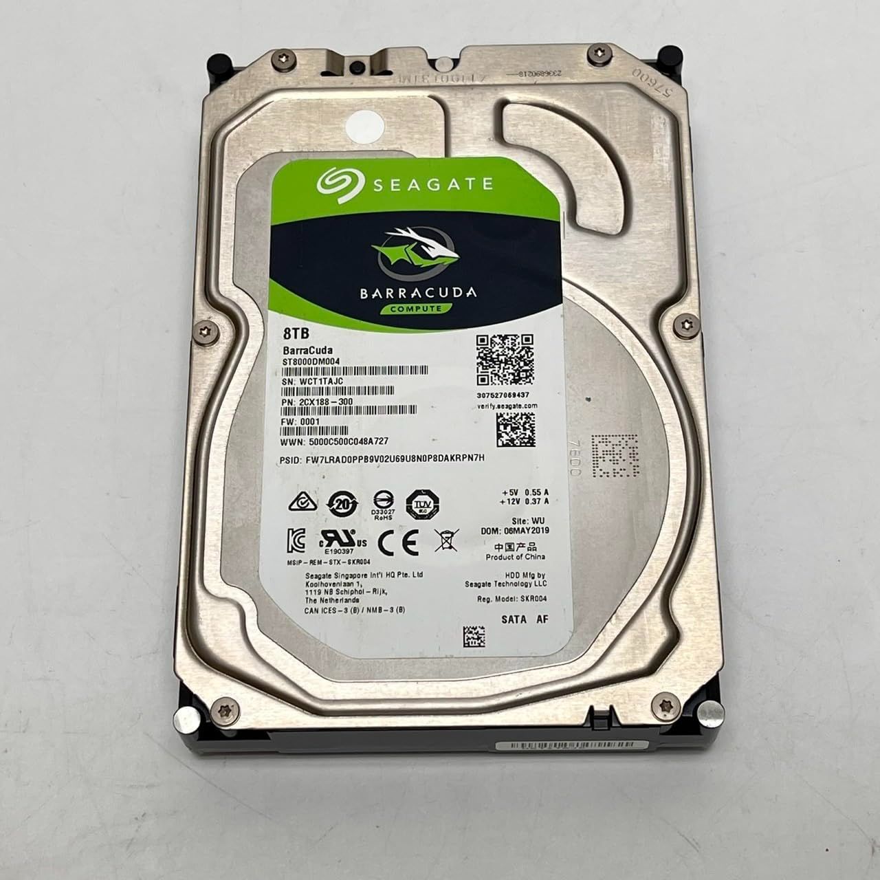Seagate 3.5インチ 内蔵 HDD ハードディスク8TB ST8000DM004　No3116