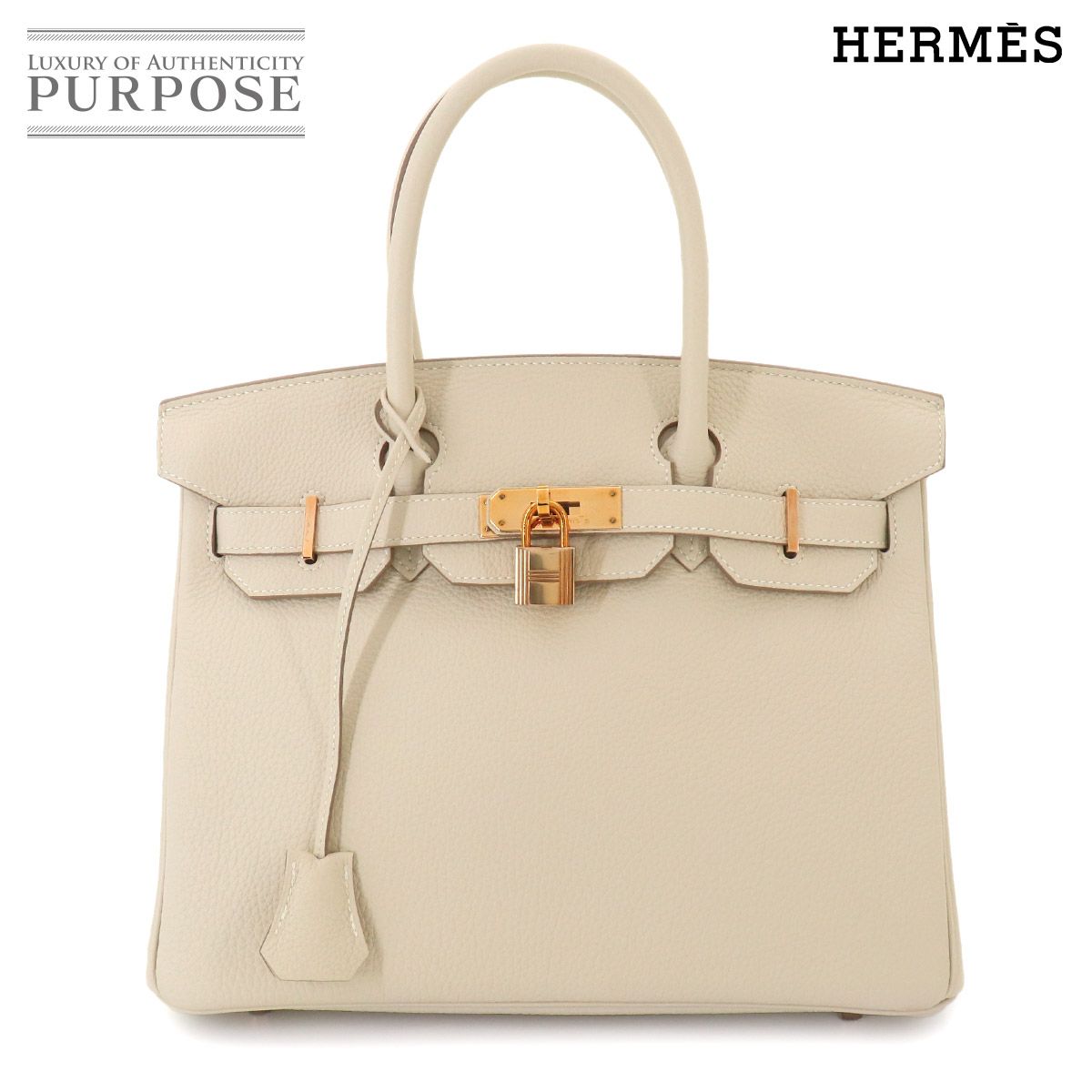 未使用 展示品 エルメス HERMES バーキン30 トゴ クレ ハンド バッグ Z刻印 ローズゴールド 金具 Birkin 90331389
