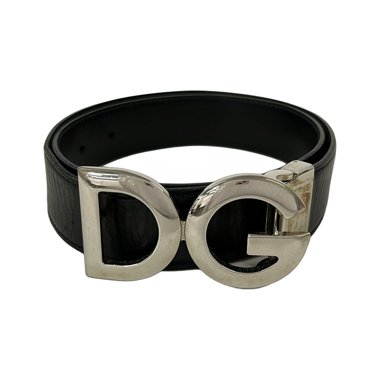 DOLCE&GABBANA(ドルチェアンドガッバーナ) ベルト - 黒×シルバー レザー