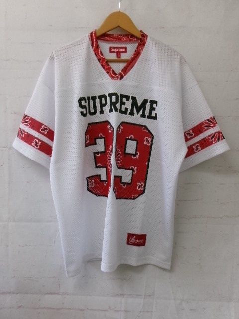 Supreme フットボールシャツ 中古】Supreme ｼｭﾌﾟﾘｰﾑ Bandana Football Jersey white ﾌｯﾄﾎﾞｰﾙｼｬﾂ
