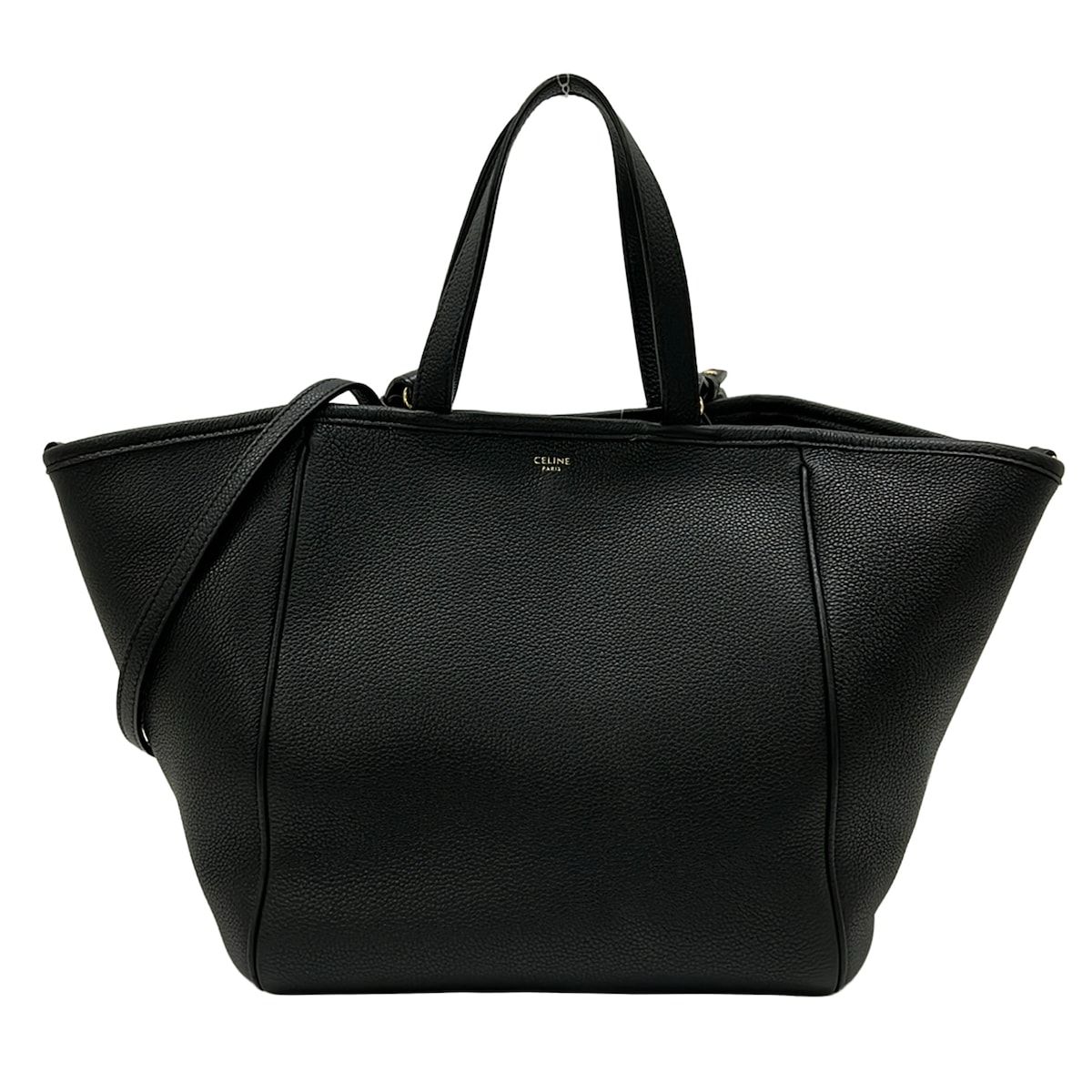CELINE(セリーヌ) トートバッグ スモール フォールドカバ 黒 レザー