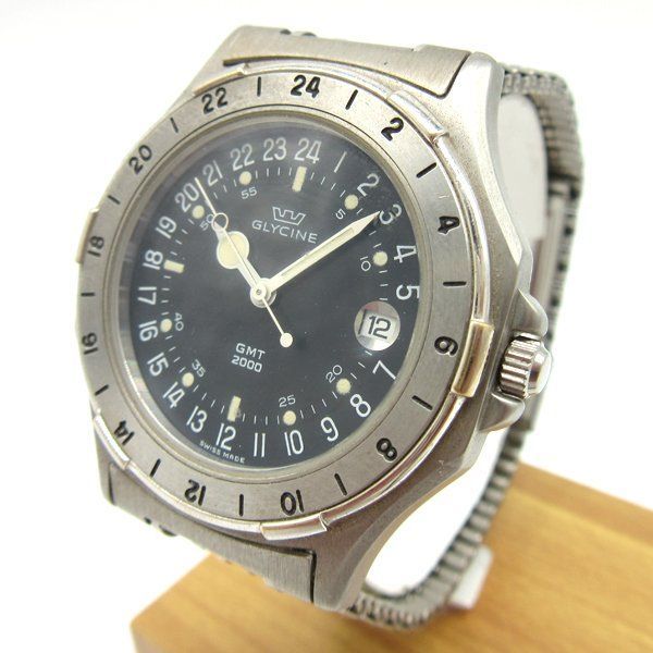 Glycine/グリシン 腕時計 GMT2000 24時間表記 回転ベゼル クオーツ 稼働品