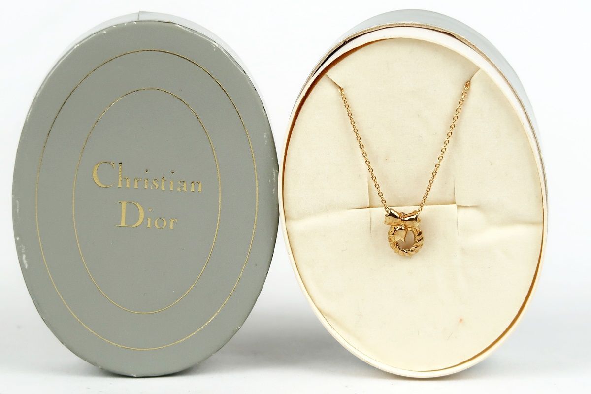 【美品】Christian Dior クリスチャンディオール 750 YG 3g ネックレス レディース ブランドアクセサリー【SZ67】