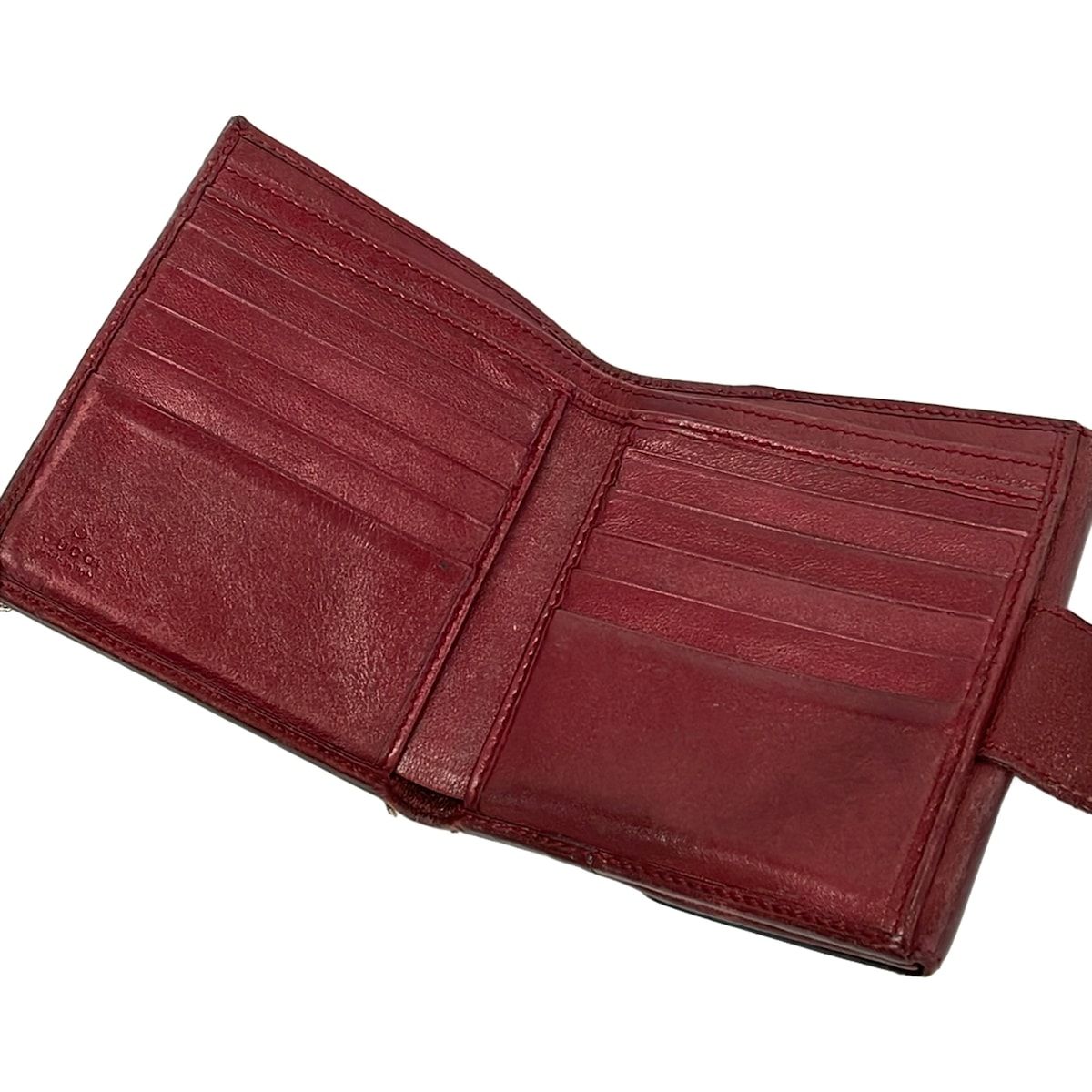 GUCCI(グッチ) Wホック財布 GG柄 203549 ベージュ×ボルドー ハート