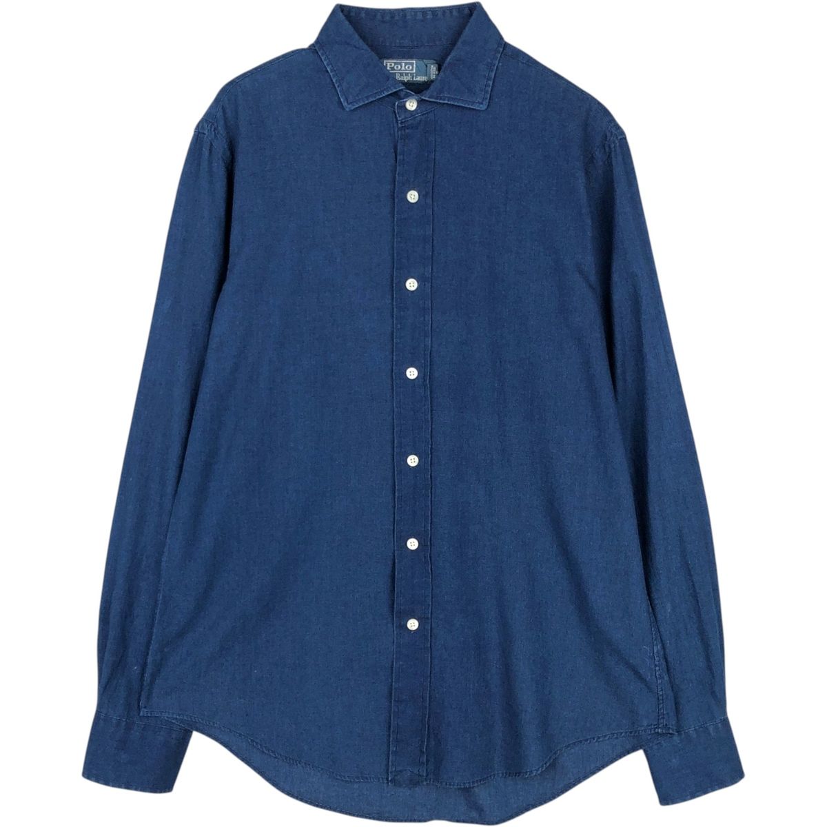 古着 ラルフローレン Ralph Lauren POLO by Ralph Lauren ワイドカラー 長袖 シャンブレーシャツ メンズM相当/eaa649260