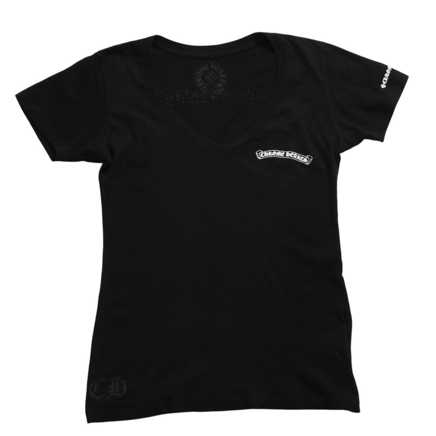 CHROME HEARTS クロムハーツ Tシャツ 半袖 Vネック スクロールラベル