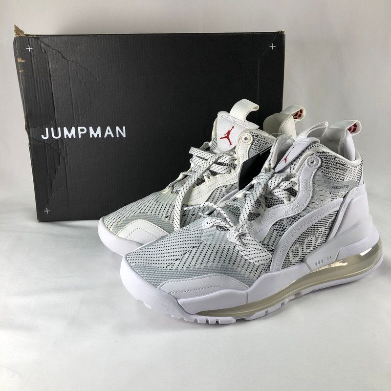 【中古美品】 NIKE CW3879-100 JORDAN AEROSPACE 720 JCRD ナイキ エア ジョーダン エアロスペース 720 ジャガード ホワイト ジムレッド スニーカー 靴 【160-260611-sm-01-otoh】
