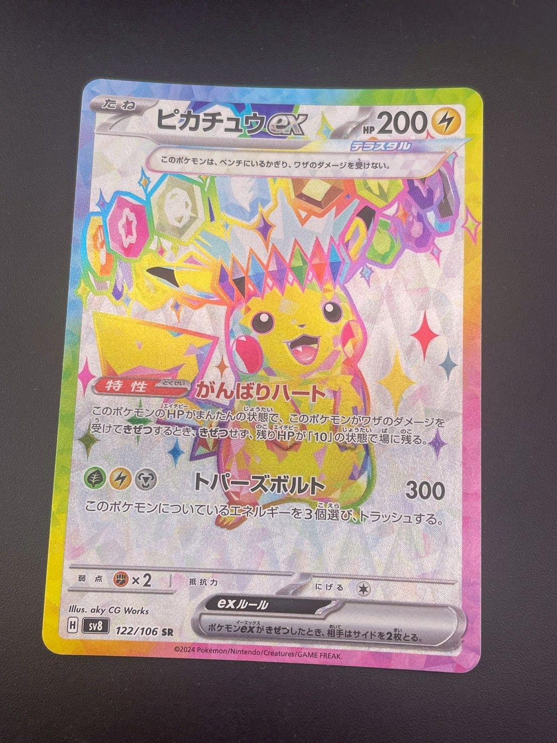 【中古品】 ピカチュウex H sv8 122/106 SR スカーレット＆バイオレット　拡張パック 超電ブレイカー　ポケモンカード
