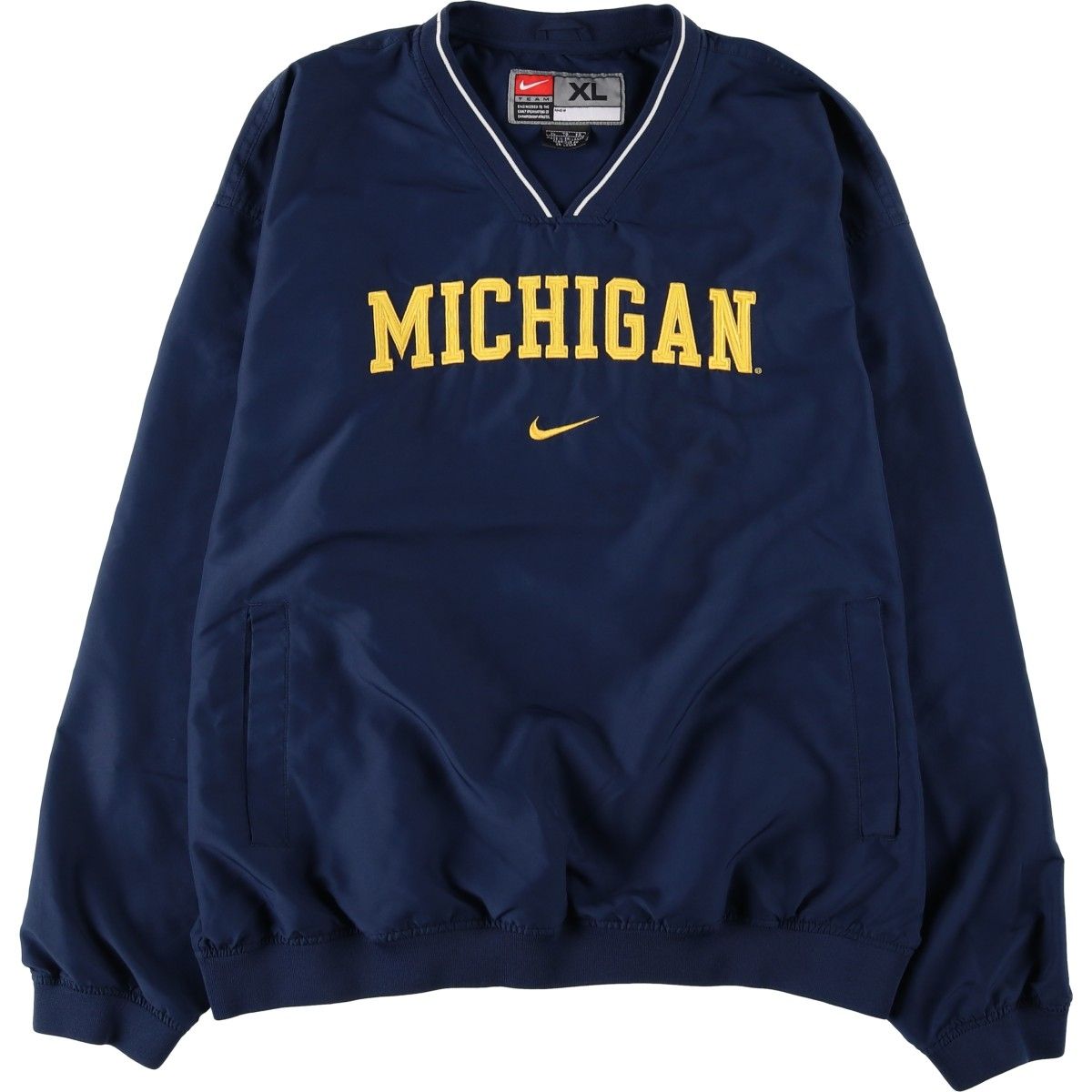 古着 00年代 ナイキ NIKE TEAM MICHIGAN ミシガン大学 Vネック ウォームアッププルオーバー メンズXL相当/eaa620478