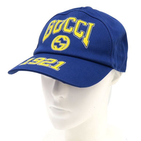 グッチ キャップ 773135 青 M 58cm【Aランク】【中古】