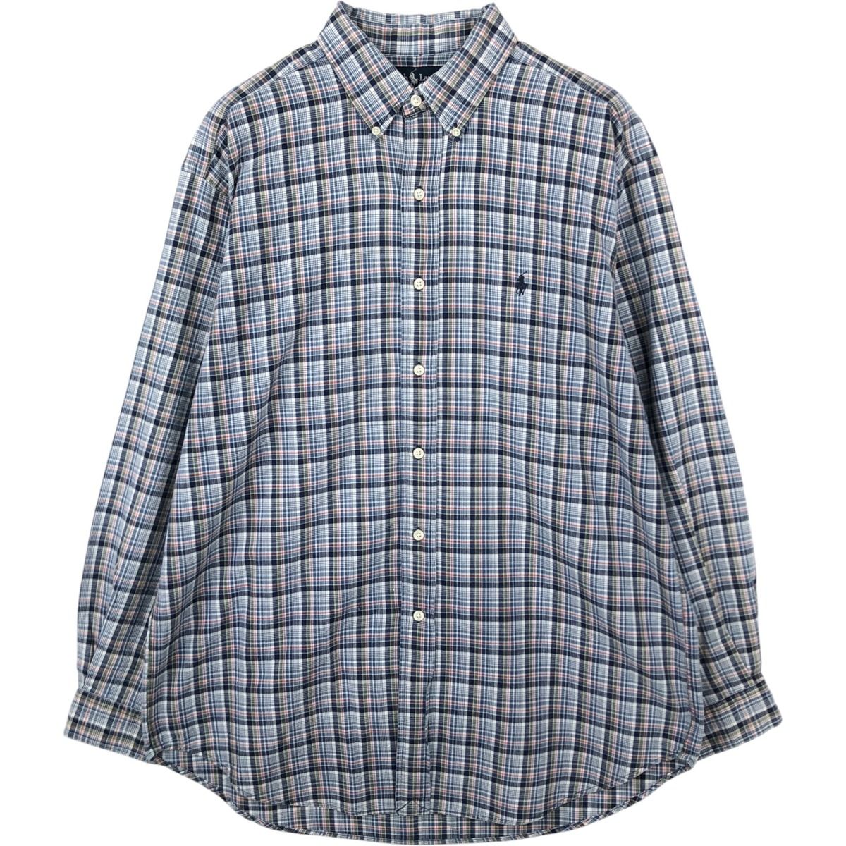 古着 ラルフローレン Ralph Lauren BLAKE 長袖 ボタンダウンチェックシャツ メンズL相当/eaa649988