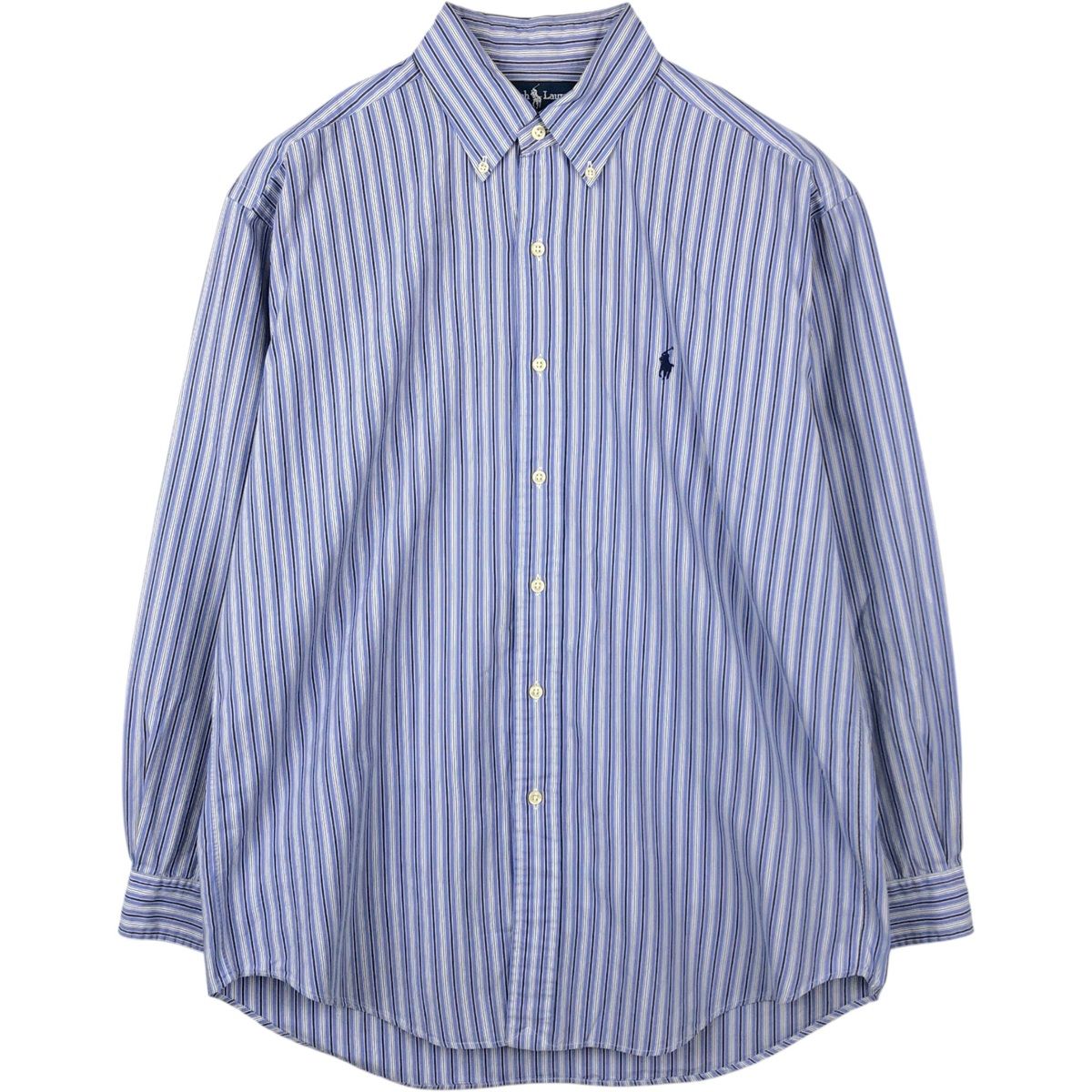 古着 ラルフローレン Ralph Lauren BLAKE 長袖 ボタンダウンストライプシャツ メンズM相当/eaa649909