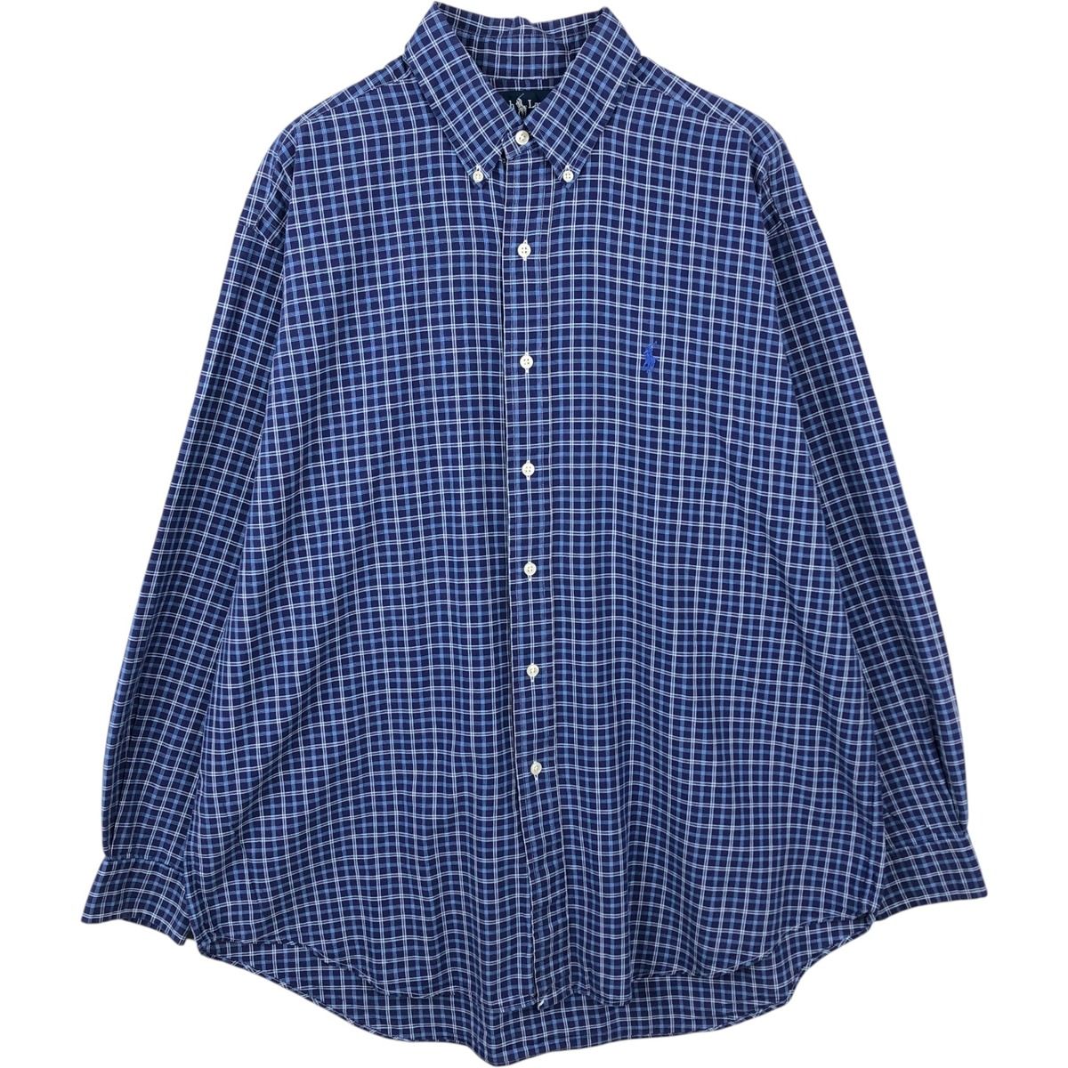 古着 ラルフローレン Ralph Lauren BLAKE 長袖 ボタンダウンチェックシャツ メンズL相当/eaa649902
