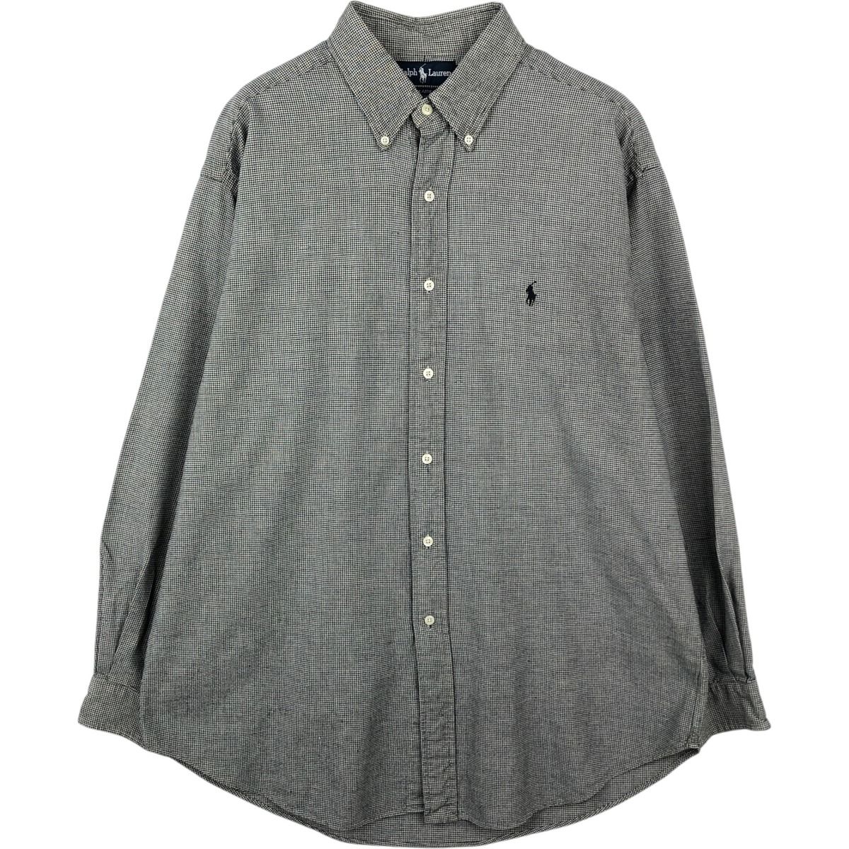 古着 ラルフローレン Ralph Lauren BLAIRE 千鳥格子柄 長袖 ボタンダウンチェックシャツ メンズL相当/eaa649904