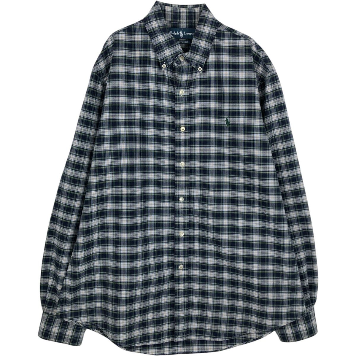古着 ラルフローレン Ralph Lauren CUSTOM FIT 長袖 ボタンダウンチェックシャツ メンズL相当 ボタンダウン/eaa649266