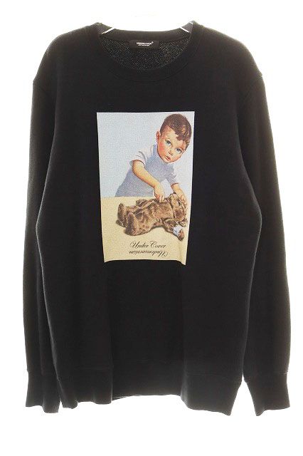 アンダーカバー UNDERCOVER TEDDY BEAR PRINT SWEATSHIRT サイズ2 BLACK UCW1894-2 テディベア プリント スウェット シャツ ブラック 黒 【ブランド古着ベクトル】【中古】260608