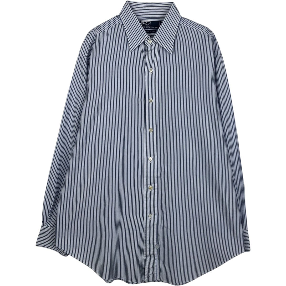 古着 ラルフローレン Ralph Lauren POLO by Ralph Lauren 長袖 コットンストライプシャツ メンズL相当/eaa649924