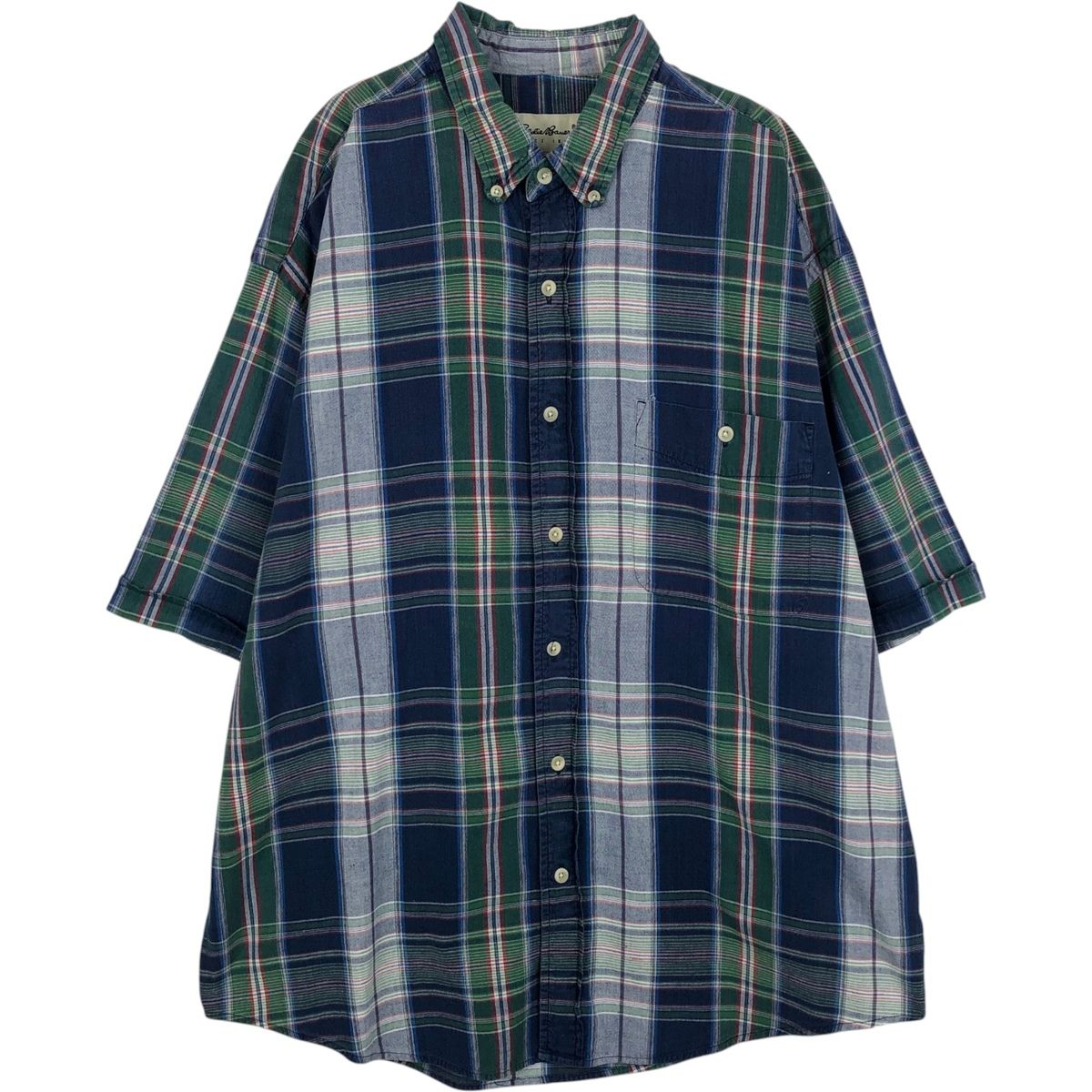 古着 エディーバウアー Eddie Bauer 半袖 ボタンダウン チェックシャツ メンズXL相当/eaa623291