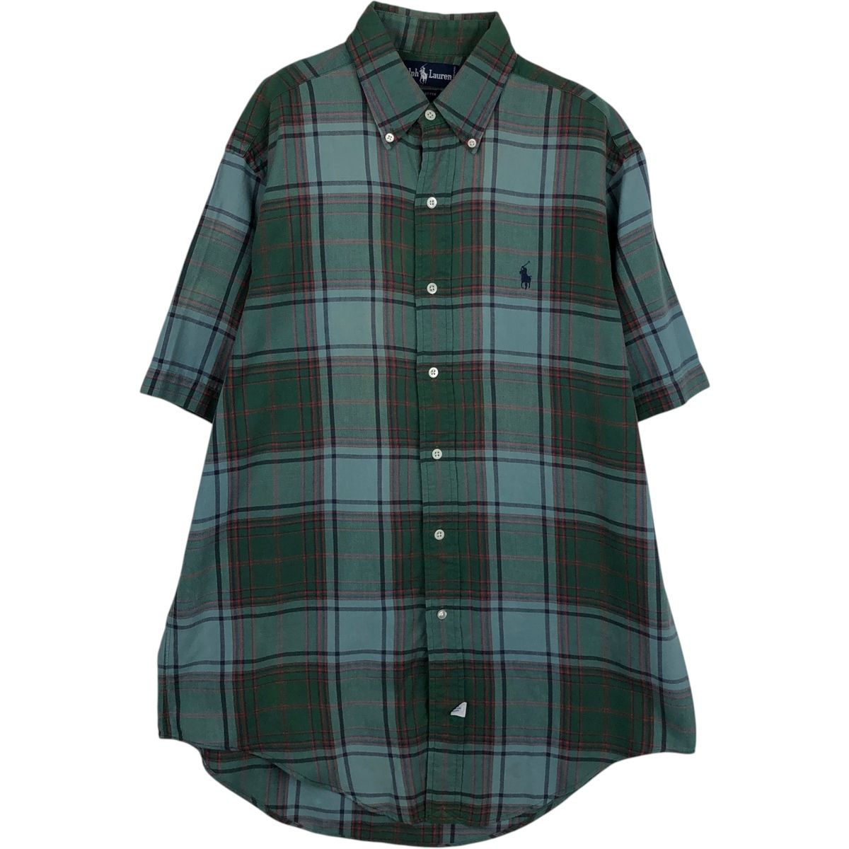 古着 ラルフローレン Ralph Lauren 半袖 ボタンダウン チェックシャツ メンズM相当/eaa623619