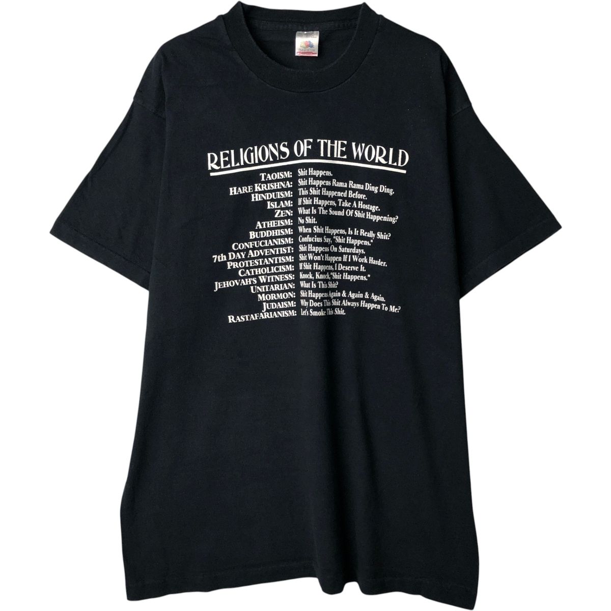 古着 90年代 フルーツオブザルーム FRUIT OF THE LOOM メッセージプリントTシャツ USA製 メンズXL相当 ヴィンテージ/eaa649654