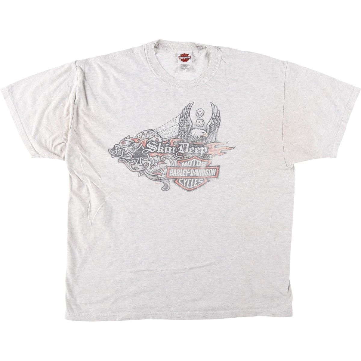 古着 00年代 ハーレーダビッドソン Harley-Davidson 鷲柄 イーグル柄 ファイヤーパターン モーターサイクル バイクTシャツ/eaa651318