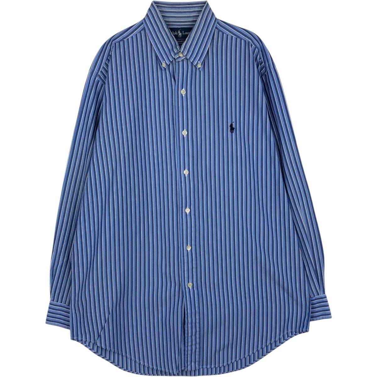 古着 ラルフローレン Ralph Lauren YARMOUTH 長袖 ボタンダウンストライプシャツ メンズM相当/eaa649995