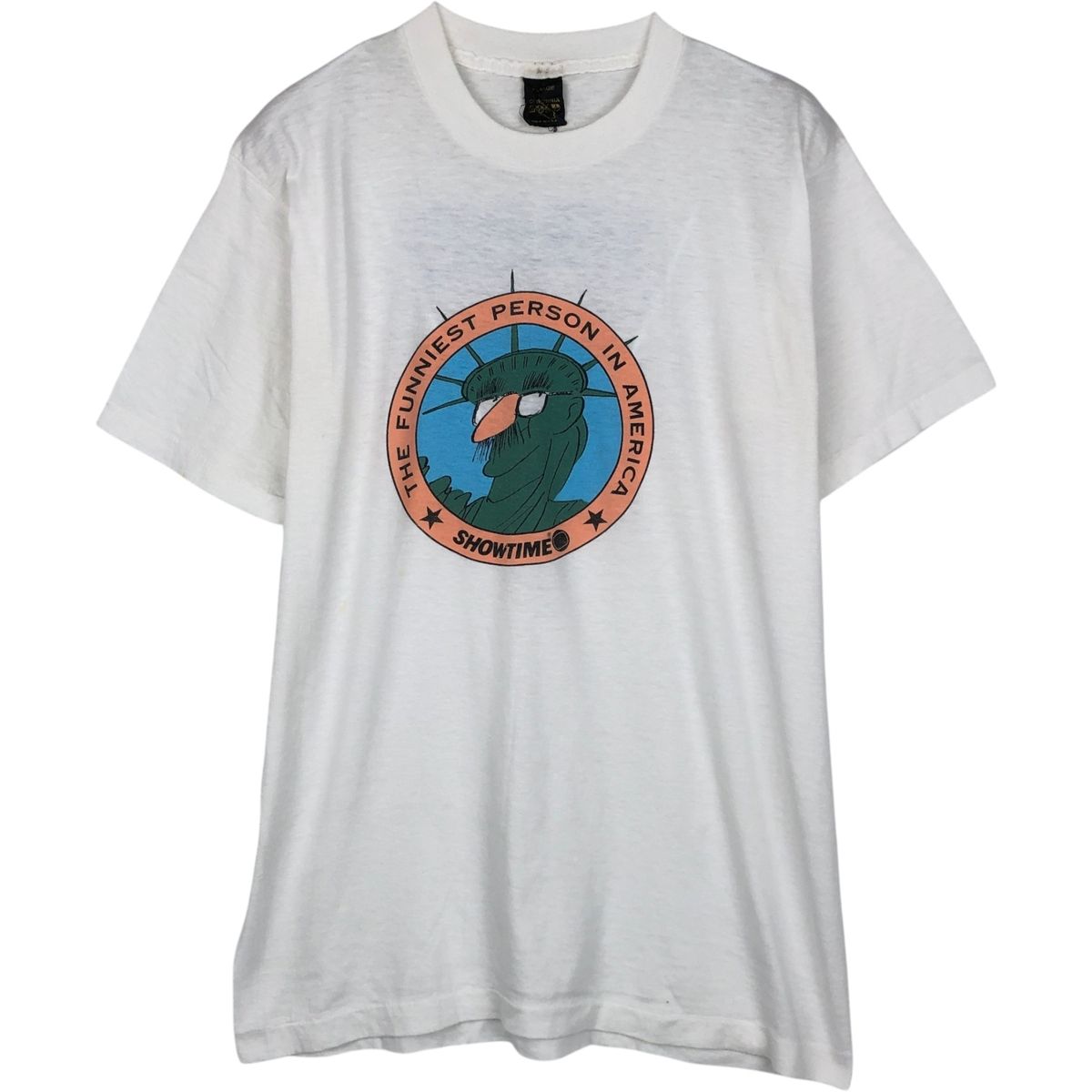 古着 80年代 CALIFORNIA GOLD THE FUNNIEST PERSON IN AMERICA プリントTシャツ USA製 メンズXL相当 ヴィンテージ/eaa648471