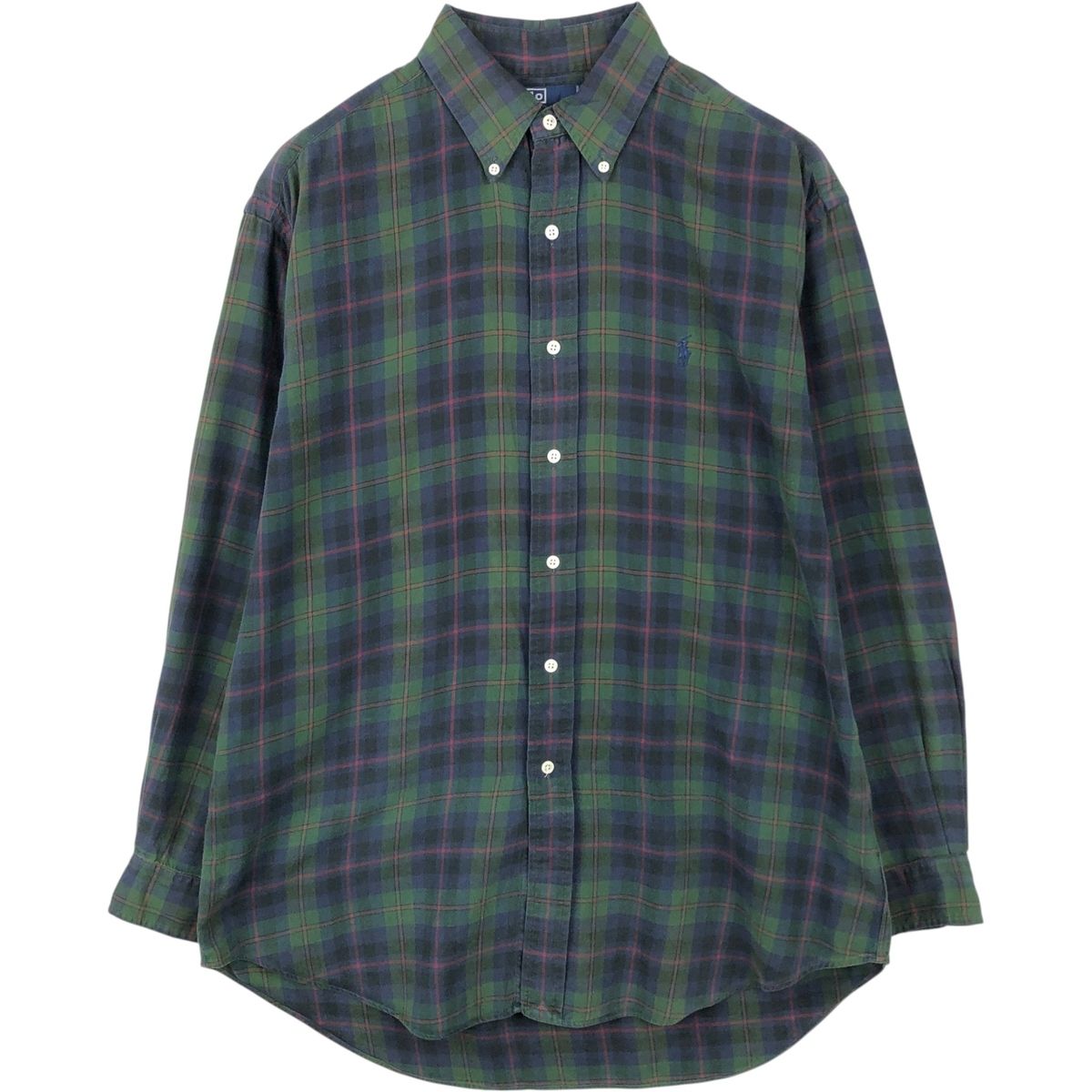 古着 ラルフローレン Ralph Lauren POLO by Ralph Lauren BLAIRE 長袖 ボタンダウンチェックシャツ メンズM相当/eaa649919