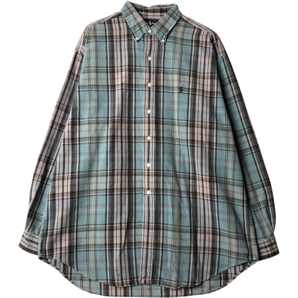 古着 ラルフローレン Ralph Lauren BLAKE 長袖 ボタンダウンチェックシャツ メンズXL相当/eaa650101