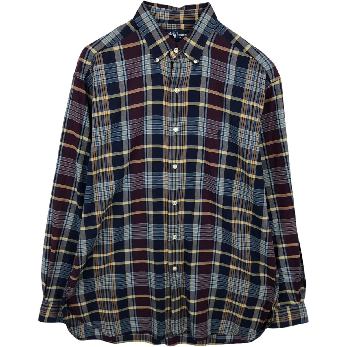 古着 ラルフローレン Ralph Lauren MCMEEL 長袖 ボタンダウンチェックシャツ メンズL相当/eaa649957