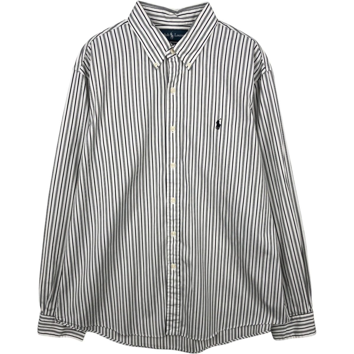 古着 ラルフローレン Ralph Lauren CUSTOM FIT 長袖 ボタンダウンストライプシャツ メンズXL相当/eaa649990