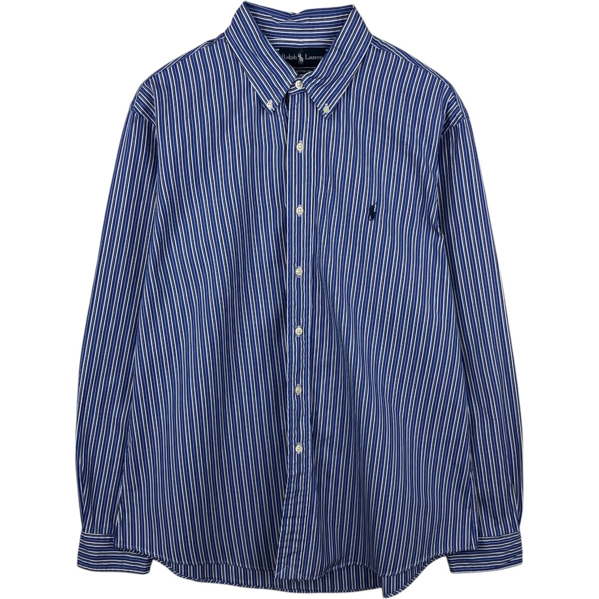 古着 ラルフローレン Ralph Lauren CUSTOM FIT マルチストライプ 長袖 ボタンダウンストライプシャツ メンズXL相当/eaa649993