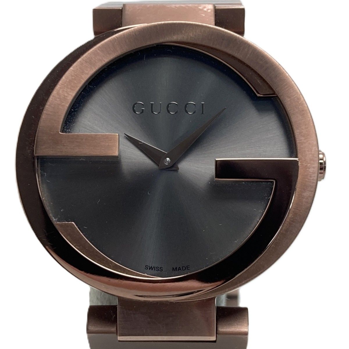 GUCCI グッチ インターロッキング 133.3 グレー クォーツ メンズ 腕時計 箱・取説有