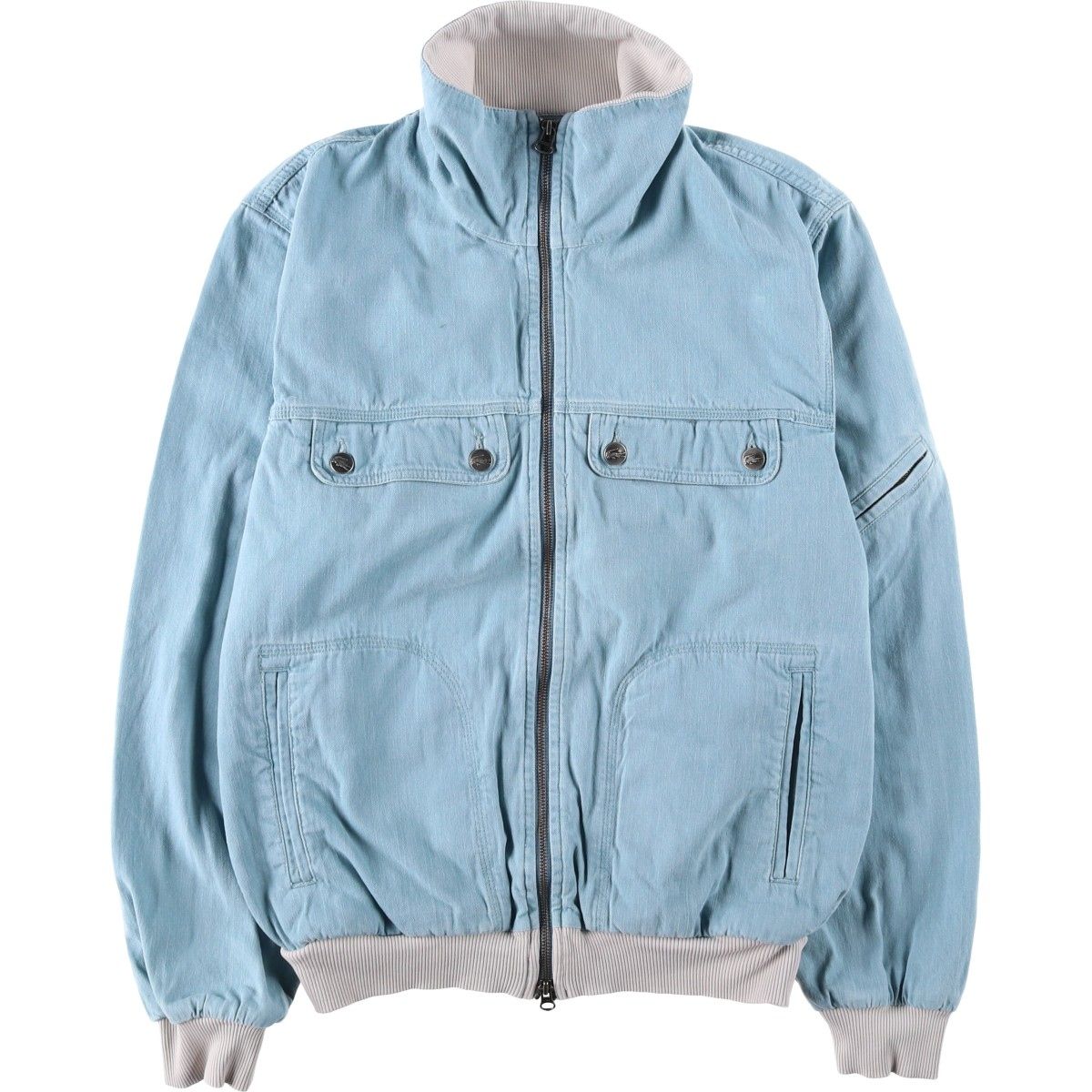 古着 ラコステ LACOSTE デニムブルゾン メンズL相当/eaa649044
