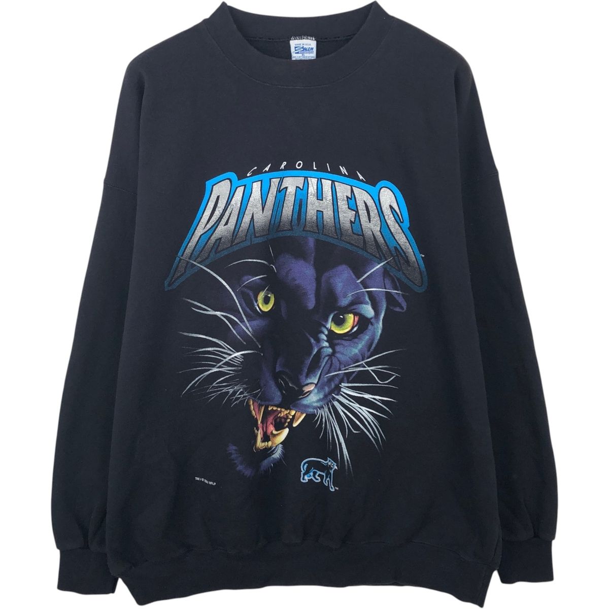 古着 90年代 SALEM NFL CAROLINA PANTHERS カロライナパンサーズ プリントスウェットシャツ トレーナー USA製 メンズXL相当/eaa650219