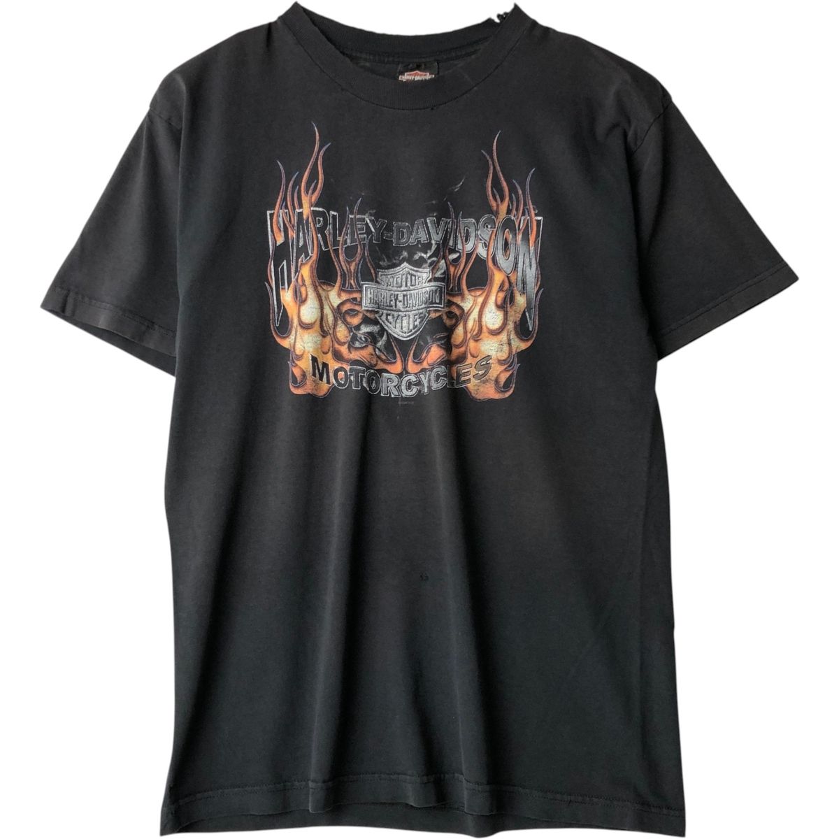 古着 00年代 ハーレーダビッドソン Harley-Davidson ファイヤーパターン モーターサイクル バイクTシャツ メンズL相当/eaa648595