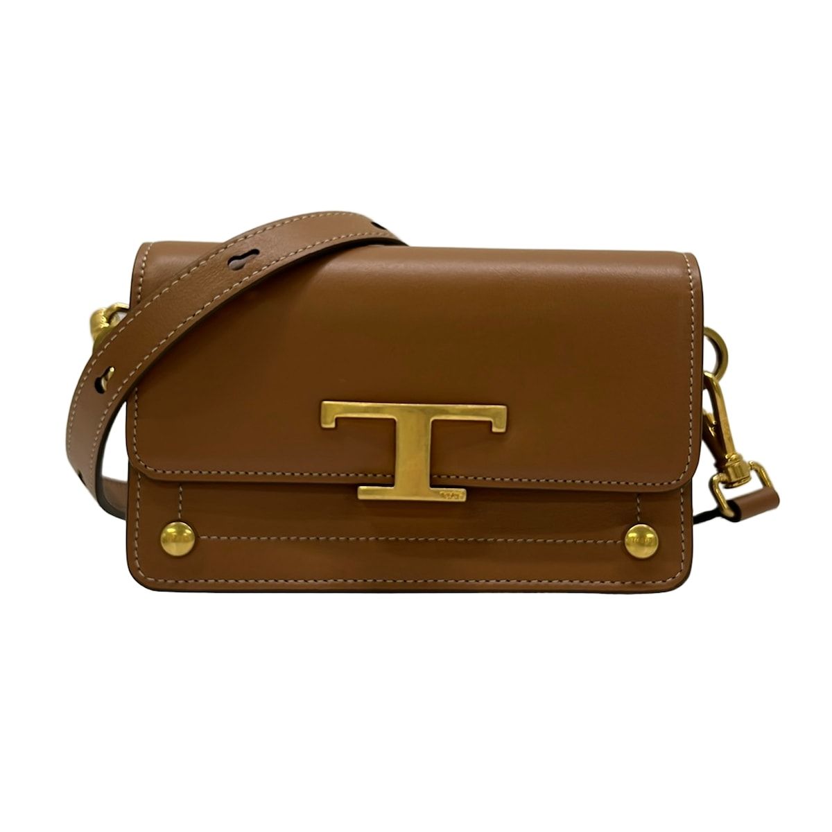 TOD'S(トッズ) ショルダーバッグ Tタイムレス マイクロ XAWTSA633Z2RORS410 ブラウン ミニバッグ/ストラップ着脱可 レザー
