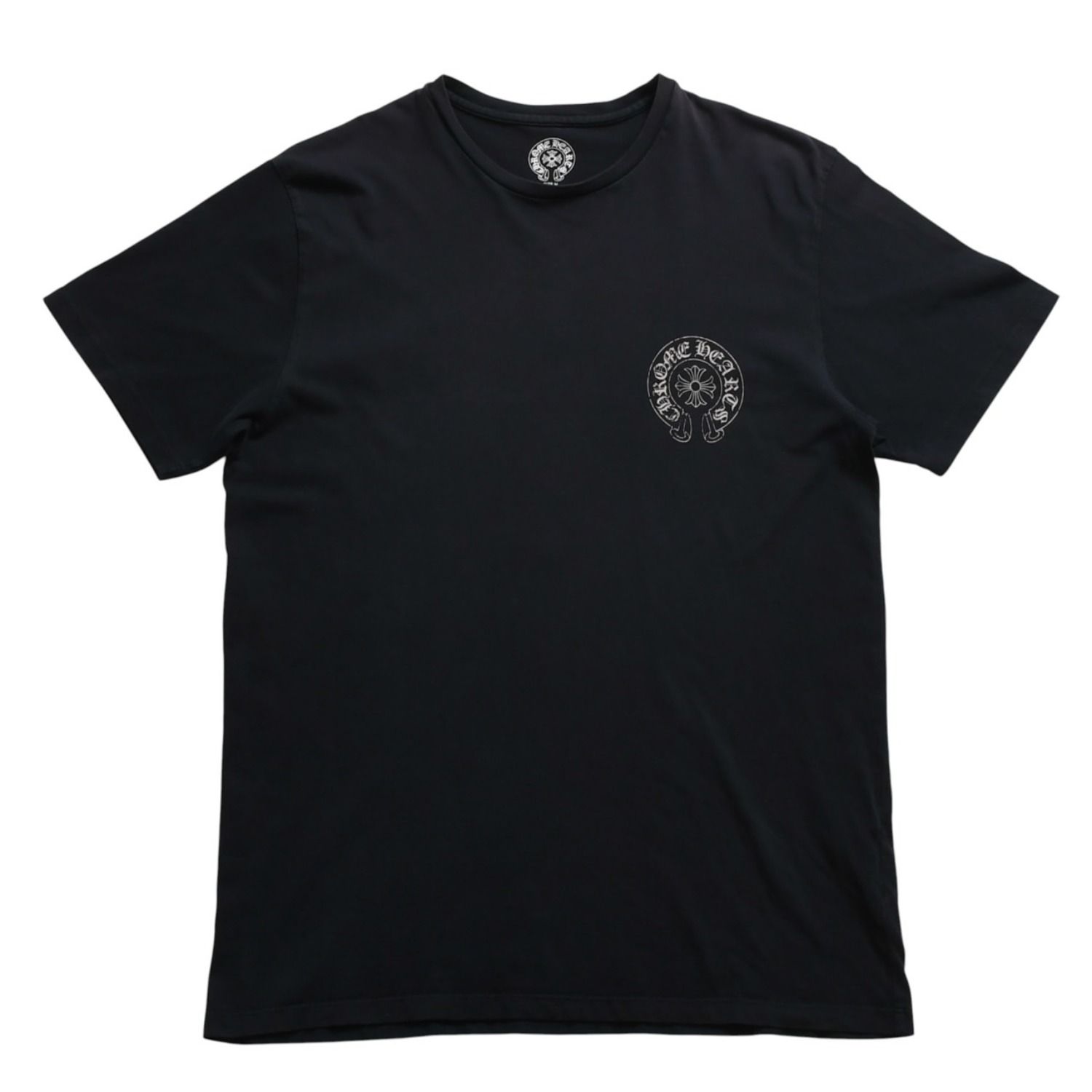 CHROME HEARTS クロムハーツ ホースシュー CHプラス 半袖Tシャツ ネイビー スクロールラベル Mサイズ カットソー 美品 中古 4a003852