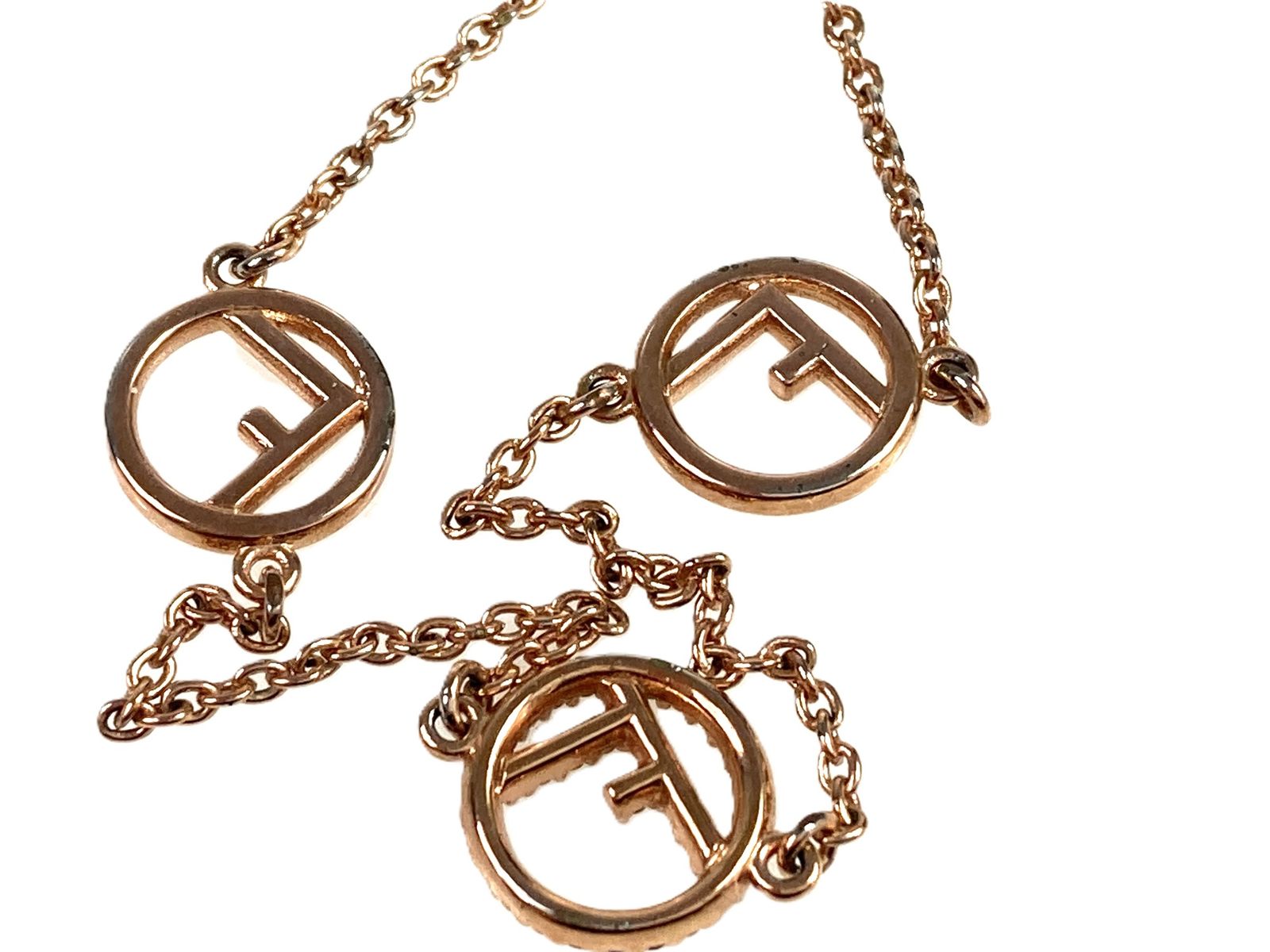 フェンディ FENDI エフイズフェンディ ラインストーン ネックレス 