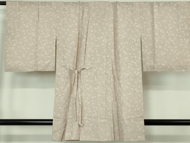 平和屋着物∞極上　道中着　スリーシーズン　春夏秋　塵除け　友禅　花唐草紋紗　雪輪　松竹梅　灰梅色地　逸品　DZAB6987kh6